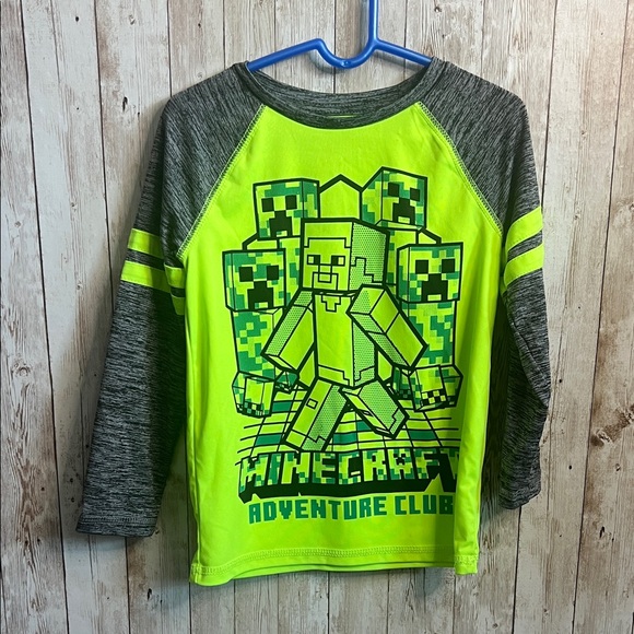 🆕 Jumping Beans Neon Green and Gray Minecraft Adventure Club Shirt - Picture 1 of 3